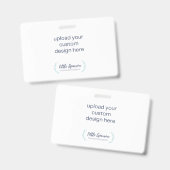 ID-badge - Upload uw eigen horizontale ontwerp Badge (Voor- en achterkant)