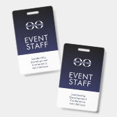 ID-badge voor evenementpersoneel Badge (Voor- en achterkant)