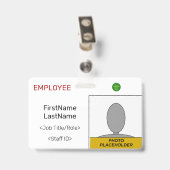 ID-badge voor gewoon personeel Badge (Back with Clip)