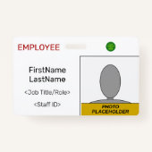 ID-badge voor gewoon personeel Badge (Voorkant)