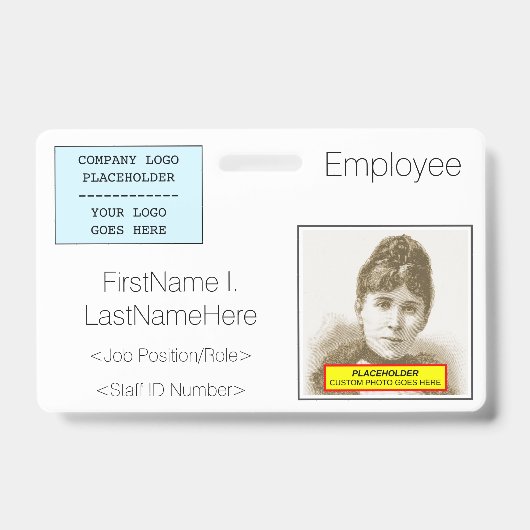 ID-badge voor hedendaags personeel Badge (Front)