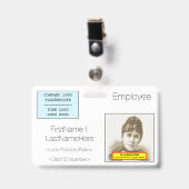ID-badge voor hedendaags personeel Badge (Front with Clip)