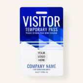 ID Bezoekerspas Blue Company Logo Badge (Voorkant)