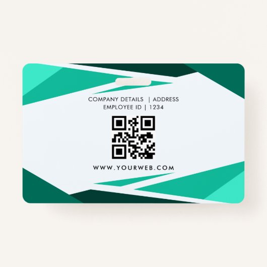 ID Card Badge Modern Business Student Photo (Achterkant)