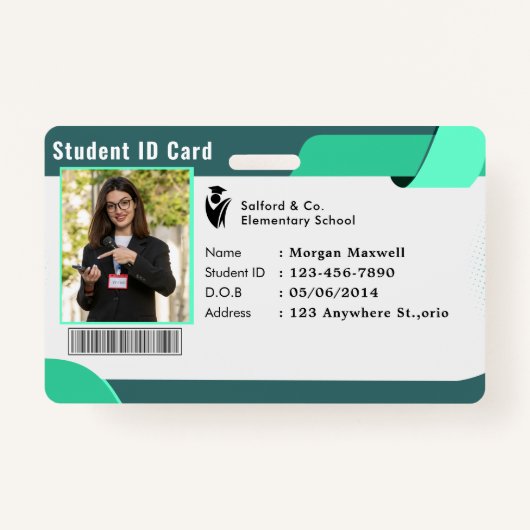 ID Card Badge Modern Business Student Photo (Devant)