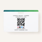 ID Card Badge Modern Business Student Photo (Achterkant)