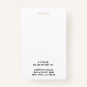 ID CORPORATE LOGO EMPLOYEE PHOTO MINIMAL BLACK BADGE (Achterkant)