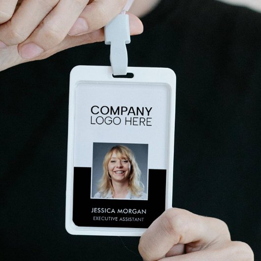 ID CORPORATE LOGO EMPLOYEE PHOTO MINIMAL BLACK BADGE