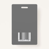 ID de l'employé Badge en acier gris conception ver (Dos)