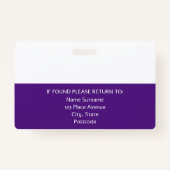 ID de photo Badge de l'entreprise personnalisée Co (Dos)