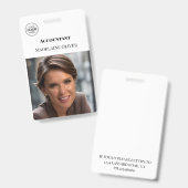 ID du comptable photo simple logo Badge (Front & Back)