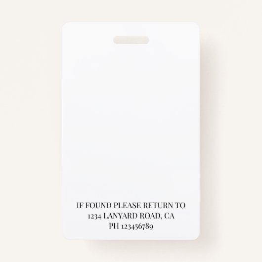 ID du comptable photo simple logo Badge (Dos)