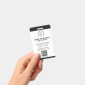 ID employé d'événement Logo Code QR Badge Noir (Manuel / portable)