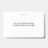 ID employé | Logo Turquoise - Badge d'ID photo (Back)