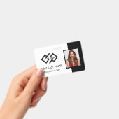 ID employé | Logo Turquoise - Badge d'ID photo (Handheld)