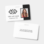 ID employé | Logo Turquoise - Badge d'ID photo (Front & Back)