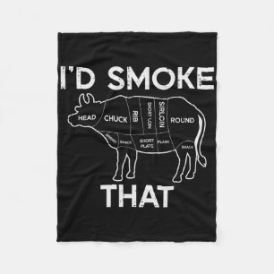 ID Grill die Koe Rundvlees Grafiek BBQ Barbecue Gr Fleece Deken