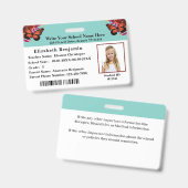 ID Identificatie Kaart School Student Bar Code Badge (Voor- en achterkant)
