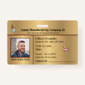 ID Identificatie Medewerker Foto Goud Aangepast Badge (Voorkant)