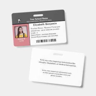 ID Identificatiekaart Bar Code Student School Badge