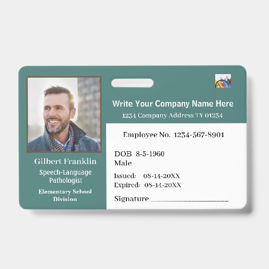 ID-identificatiekaartcode foto Badge (Voorzijde)