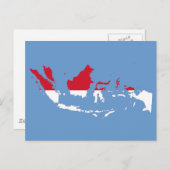 ID Indonésie, Jakarta, Carte du drapeau (Devant / Derrière)