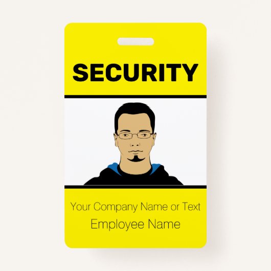 ID-kaart voor Bright Yellow Custom Photo Security  Badge (Voorkant)