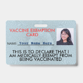 ID-kaart voor Vaccinvrijstelling Badge