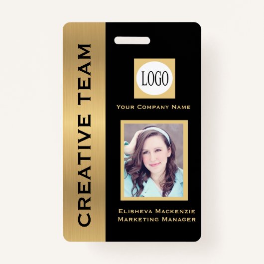 ID-kaart voor zwarte en goudcreatieve Executive-me Badge (Voorkant)