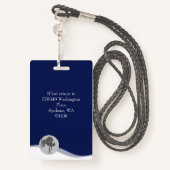 ID Lanyard Badge Medical Photo Navy (Achterkant met draagriem)