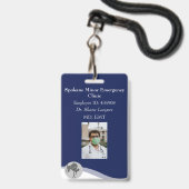 ID Lanyard Badge Médicale Photo Navy (Front with Lanyard)