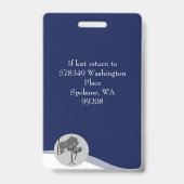 ID Lanyard Badge Médicale Photo Navy (Back)