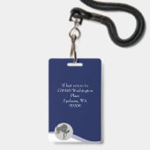 ID Lanyard Badge Médicale Photo Navy (Back with Lanyard)