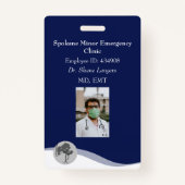 ID Lanyard Badge Médicale Photo Navy (Devant)