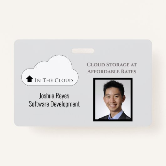 ID Light Grey & Black Horizontal werknemer Badge (Voorkant)