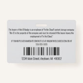 ID Light Grey & Black Horizontal werknemer Badge (Achterkant)