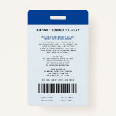 ID medisch personeel + streepjescode verticaal Badge (Achterkant)