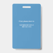 ID photo de l'employé Badge bleu (Arrière)