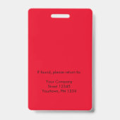 ID photo de l'employé Badge rouge blanc (Arrière)