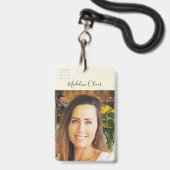 ID photo Logo QR Code Lanyard Rustique Badge (Front with Lanyard)