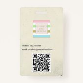 ID photo Logo QR Code Lanyard Rustique Badge (Dos)