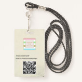 ID photo Logo QR Code Lanyard Rustique Badge (Derrière avec lanière)