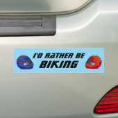Id Rather Be Biking Fun Biker Motorcyclist Bumpersticker (Op auto)