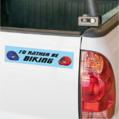 Id Rather Be Biking Fun Biker Motorcyclist Bumpersticker (Op Truck)