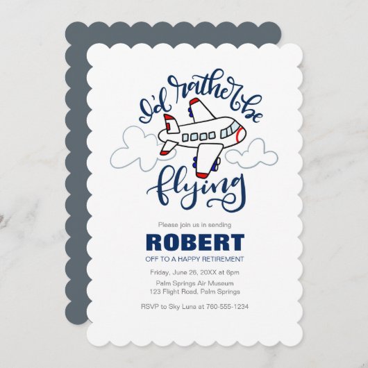 I'd Rather Be Flying, Airplane Invitation (Devant / Derrière)