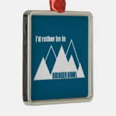 I'd Rather Be In Bridger Bowl Mountain Metalen Ornament (Rechts)