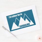 I'd Rather Be In Snoqualmie Washington Mountain Rechthoekige Sticker (Envelop)