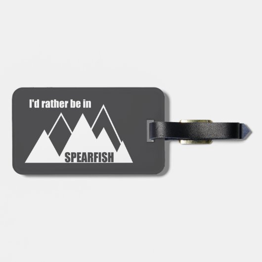 I'd Rather Be In Spearfish South Dakota Mountain Bagagelabel (Achterkant horizontaal)