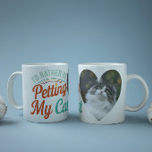 I'd Rather Be Petting My Cat Custom Cat Photo Mug