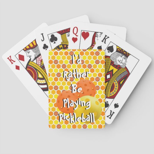 I'd Rather be Playing Pickleball, Orange, Yellow Pokerkaarten (Achterkant)
